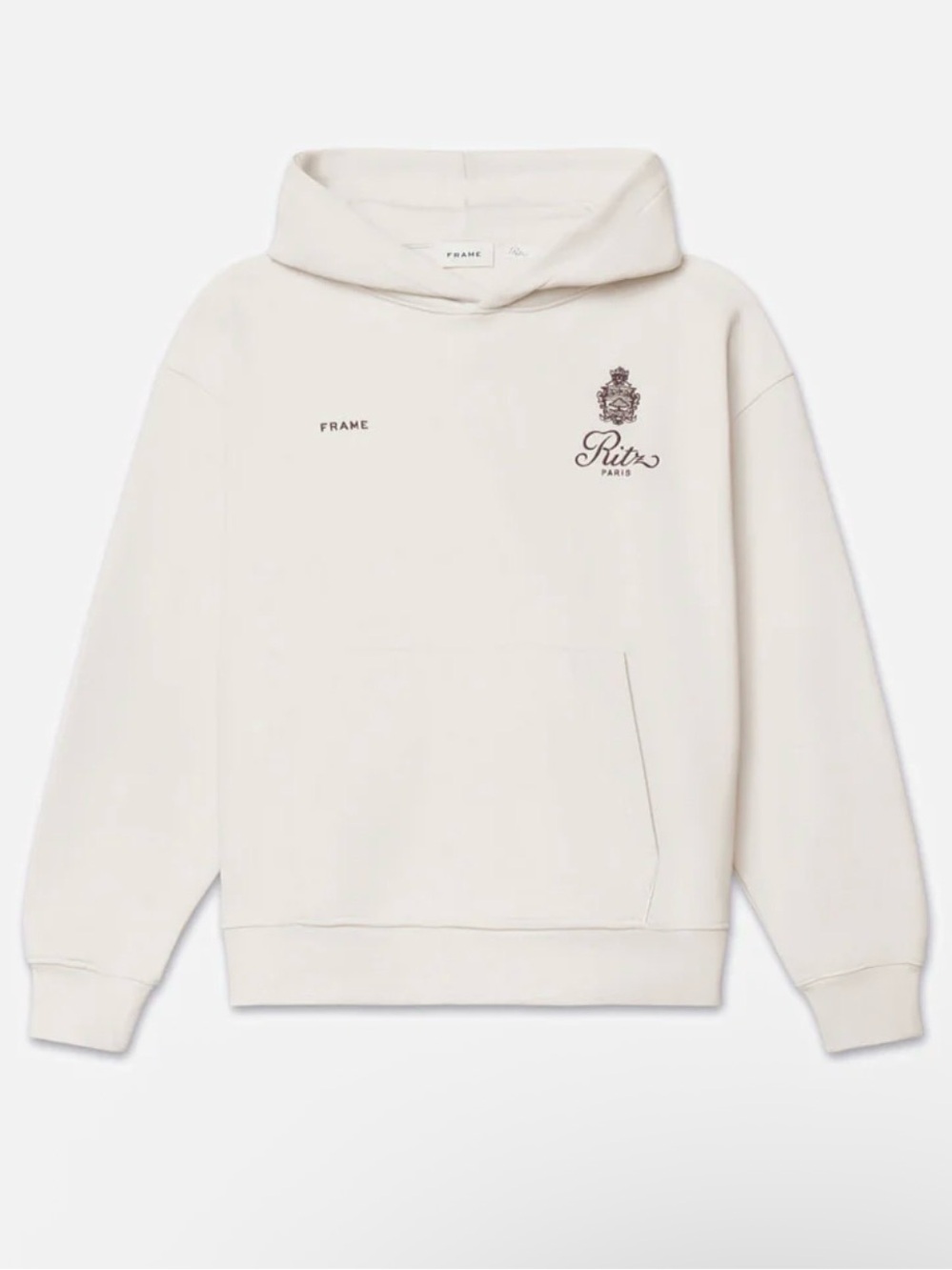 Frame Ritz Unisex Classic Hoodie in cream beige size S
